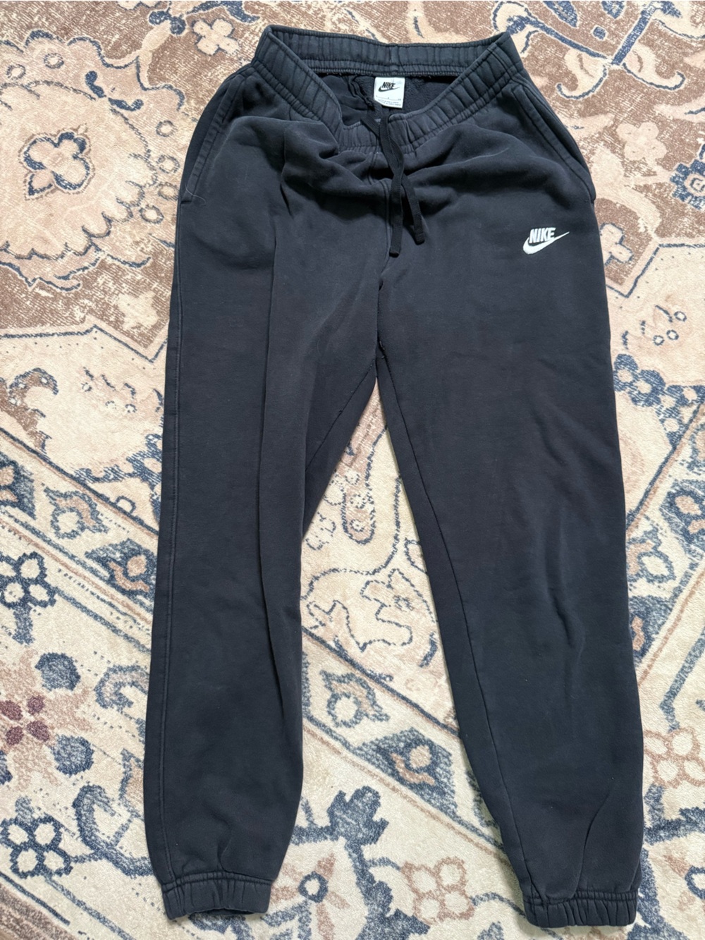 Nike Black Jogger Sweatpants with White Swoosh